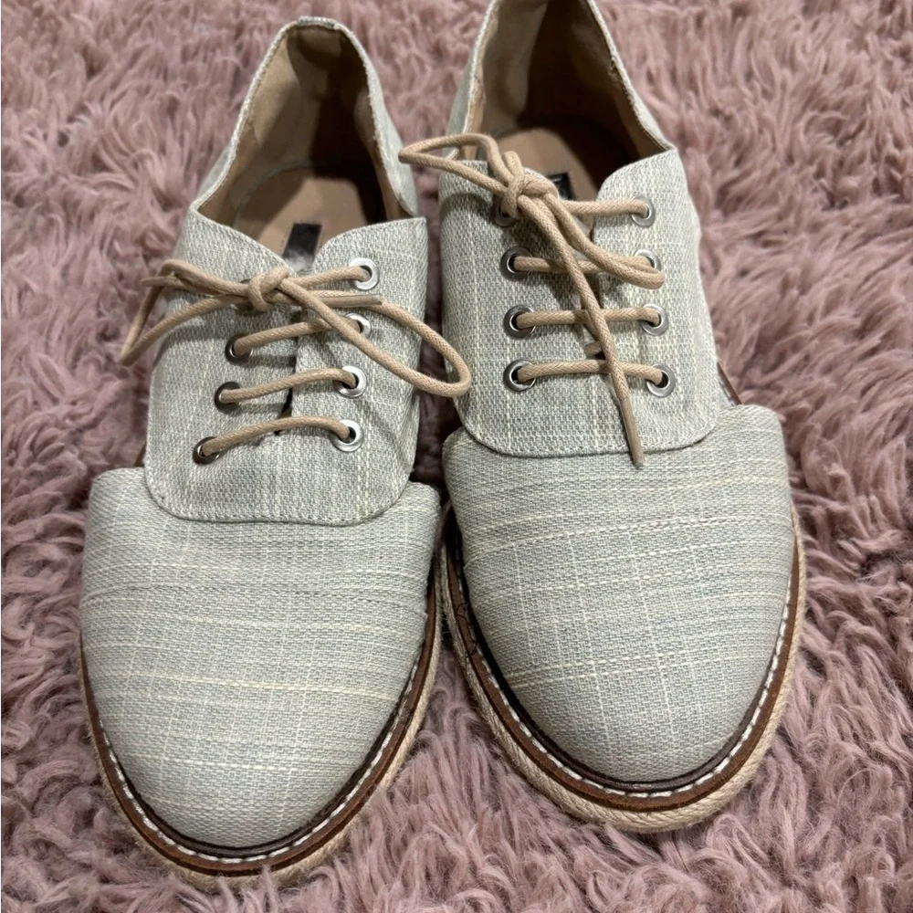 BCBGeneration Women Light Blue Cutout Espadrille Loafers